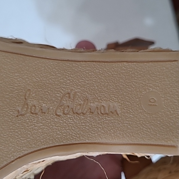 Sam Edelman Darline tan and gold wedge sandals size 10 - Picture 8 of 12